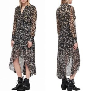 ALLSAINTS LIZA ASSA A-LINE MIDI DRESS SIZE 2
